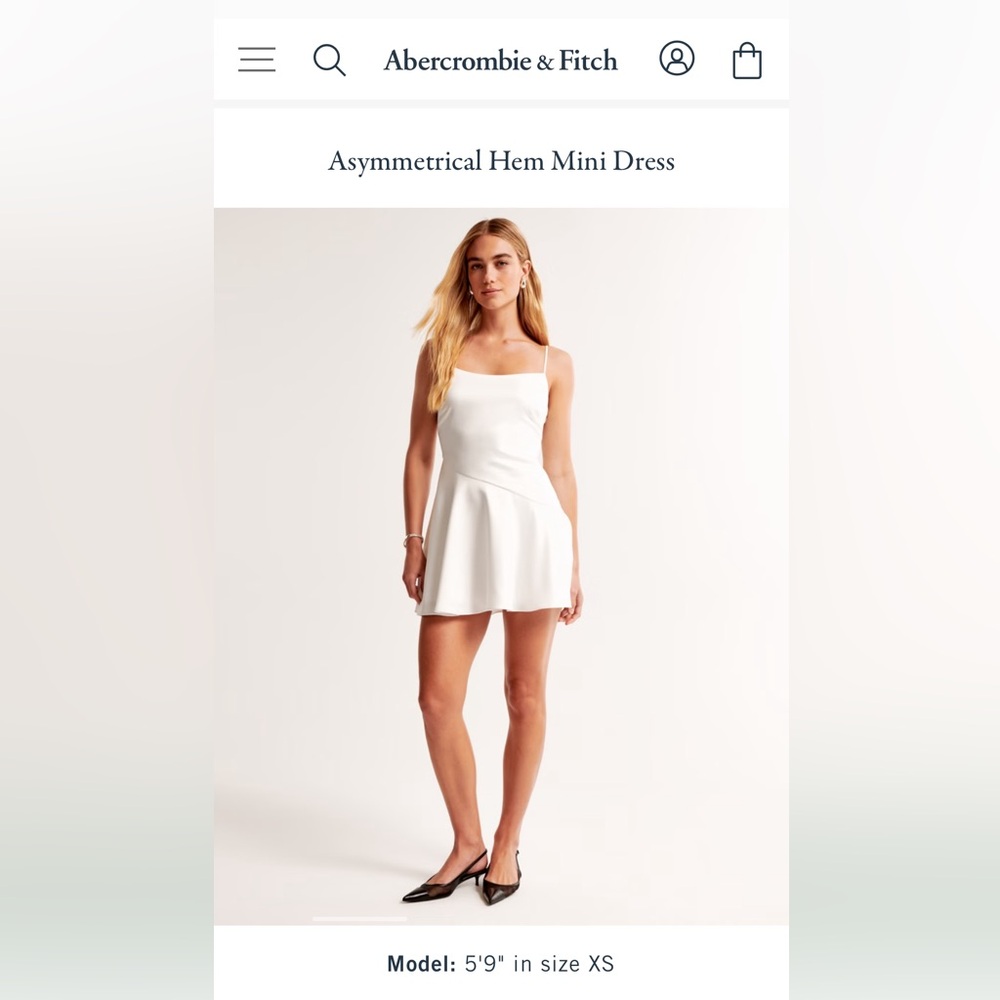 Abercrombie&Fitch Asymmetrical Hem Mini White Women's Dress